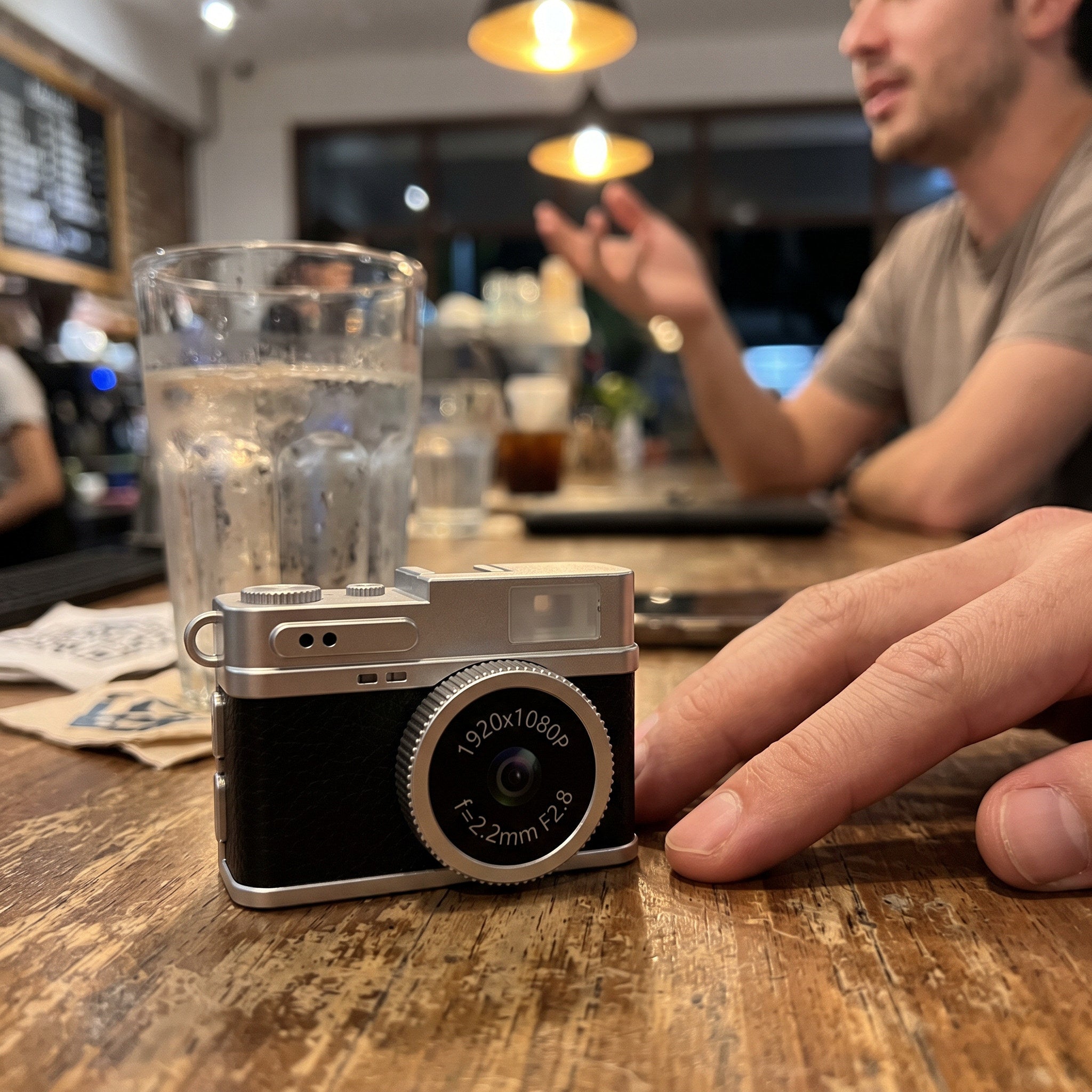 Black Little Snap camera in an evening scene